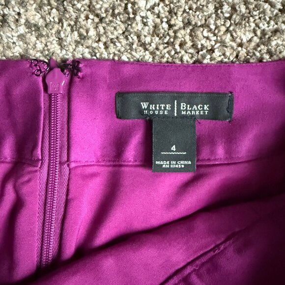 White House Black Market Knee Length Strait Pencil Skirt, Size 4, Magenta - Picture 6 of 12